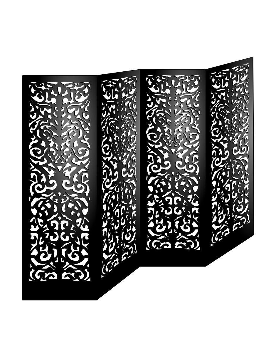 Biombo 4 paneles de MDF 1