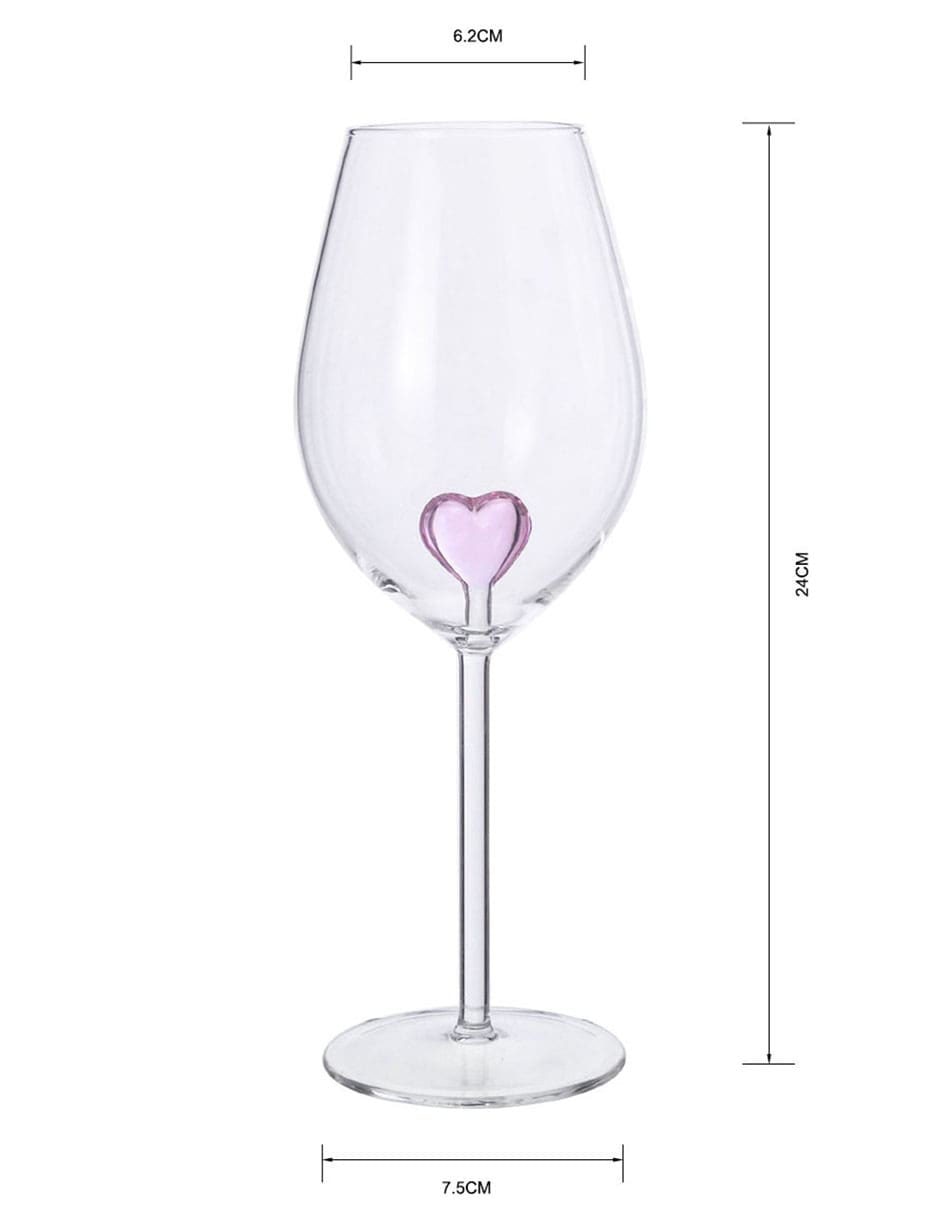Copa para vino Hearts de vidrio