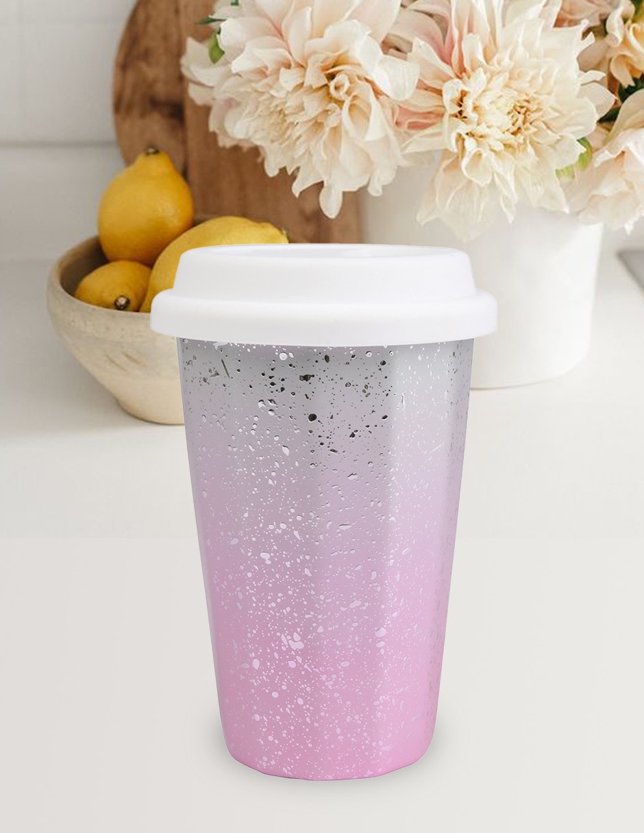 Taza con tapa Tornasol 2 piezas