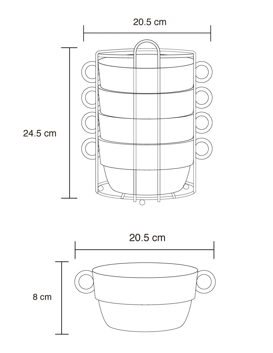 Set bowl Zolu 5 piezas de porcelana 3
