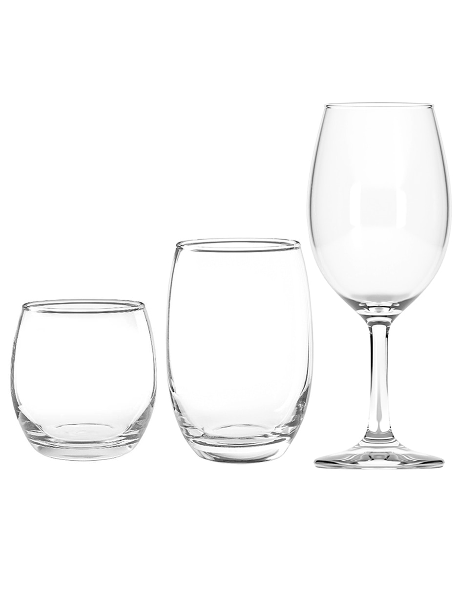 Set de vasos para agua Mikonos de vidrio con 18 piezas