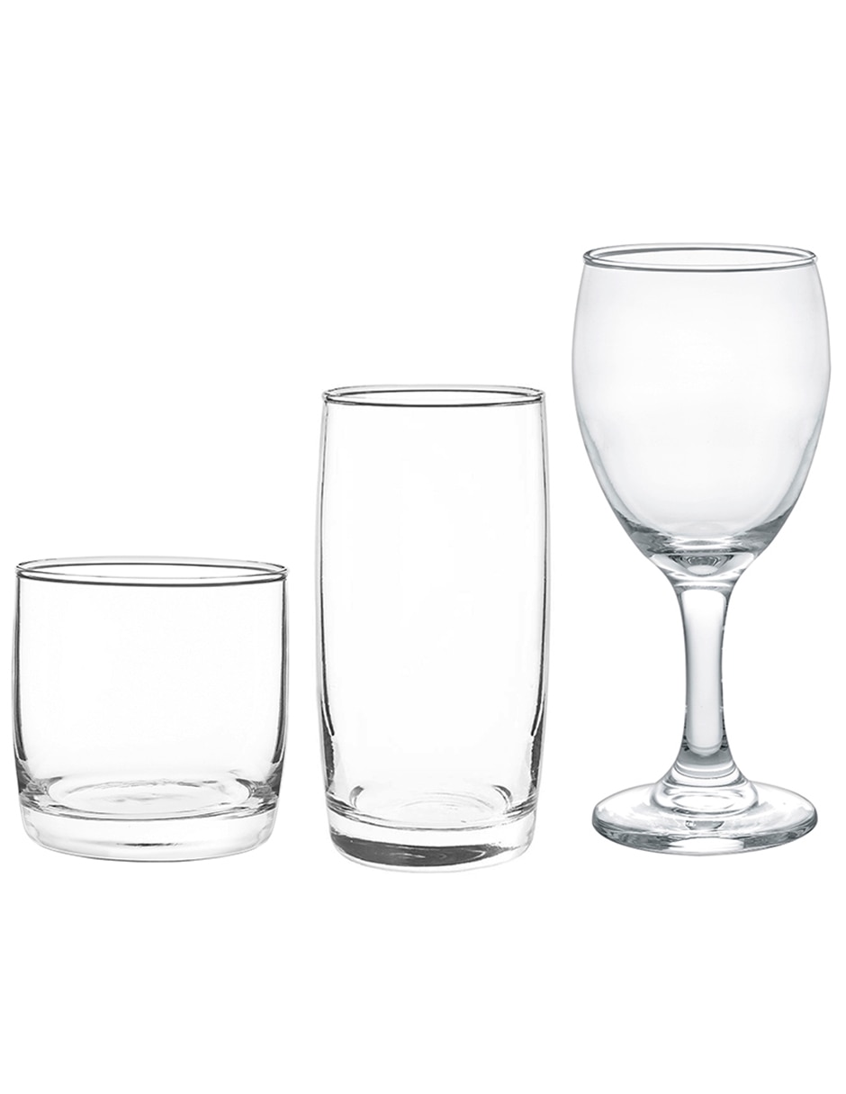Set de vasos para agua Monterrey de vidrio con 18 piezas