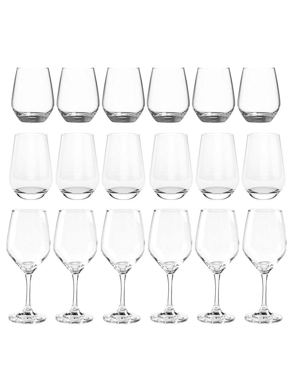 Set vaso Doble Pack Cristar Sicilia de vidrio con 18 piezas