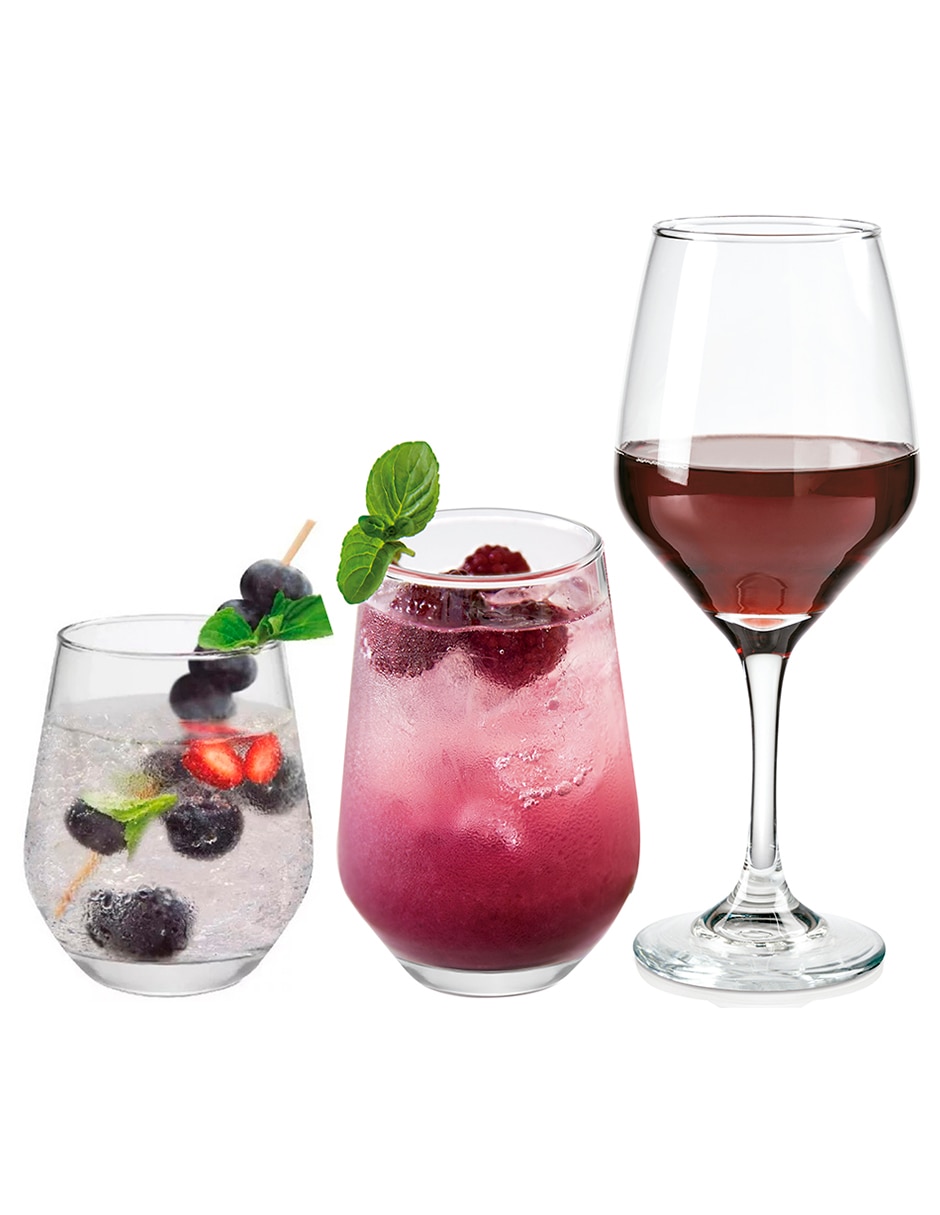 Set vaso Doble Pack Cristar Sicilia de vidrio con 18 piezas Set vaso Doble Pack Cristar Sicilia de vidrio con 18 piezas