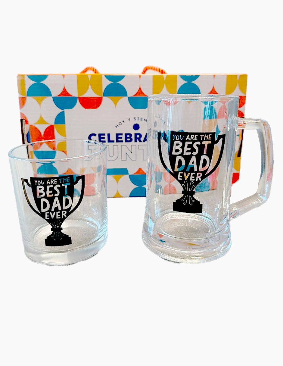 Set de vasos cerveceros Cool Dad de vidrio con 2 piezas 4