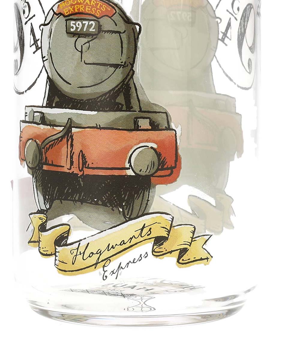 Set de vasos con tapa y popote Harry Potter de vidrio con 3 piezas 3