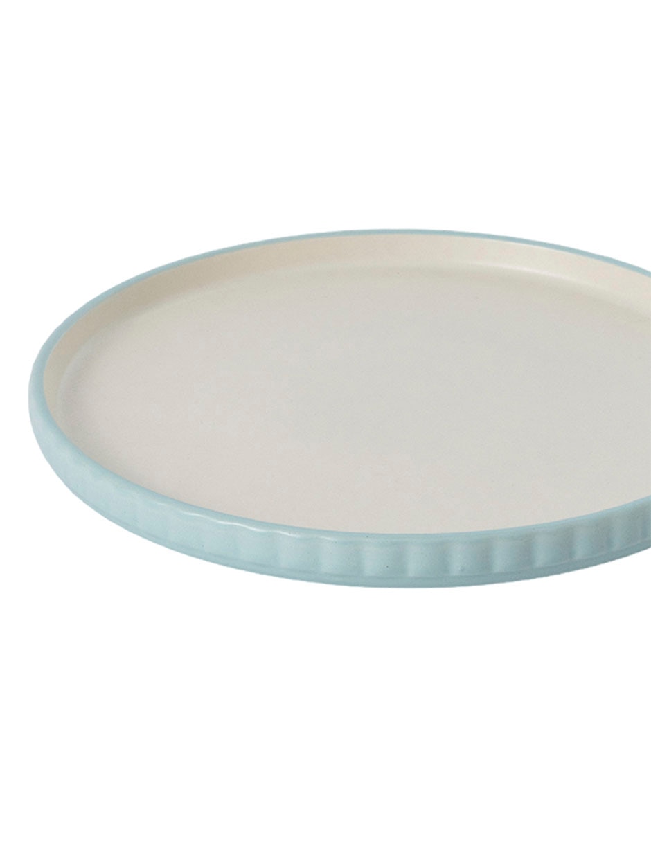 Plato ensalada Sereno Azul de stoneware
