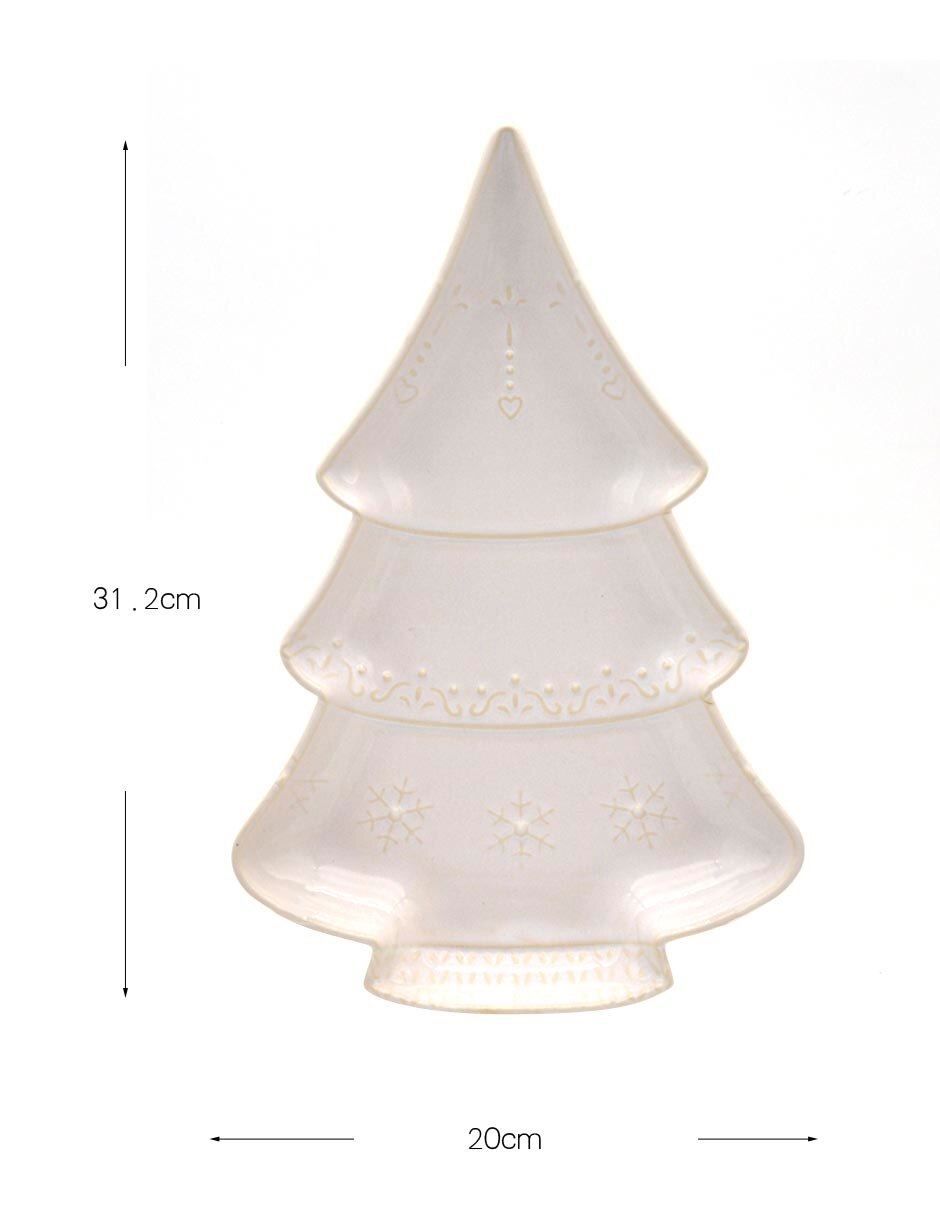 Platón Blanca Navidad de stoneware 5