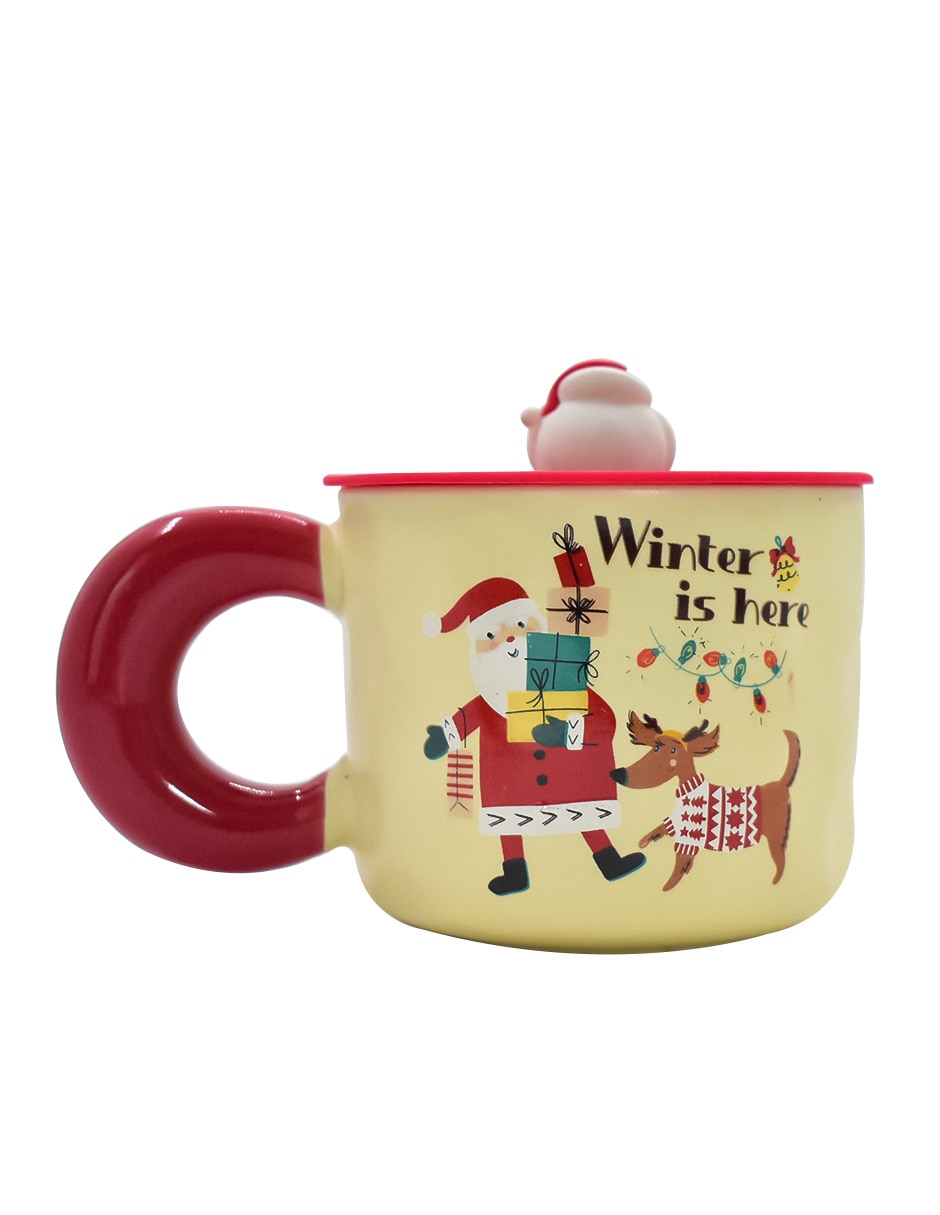 Taza navideña con tapa Navidad Wishes 2 piezas 5