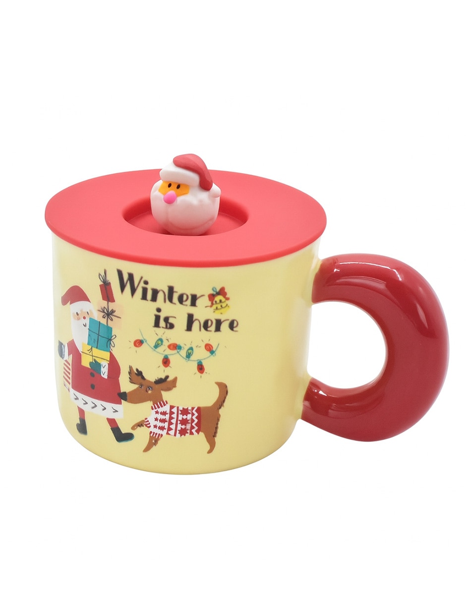 Taza navideña con tapa Navidad Wishes 2 piezas 4