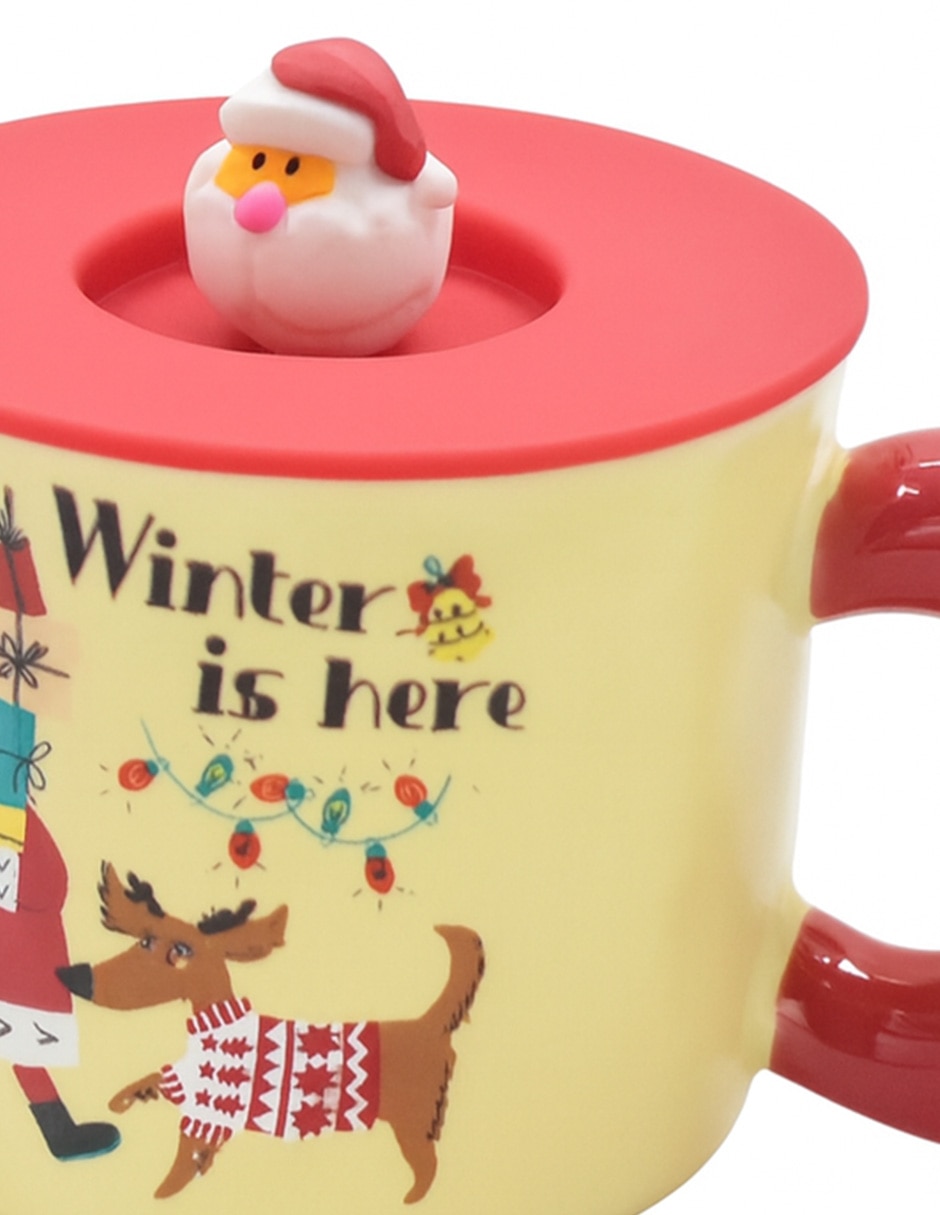 Taza navideña con tapa Navidad Wishes 2 piezas 3