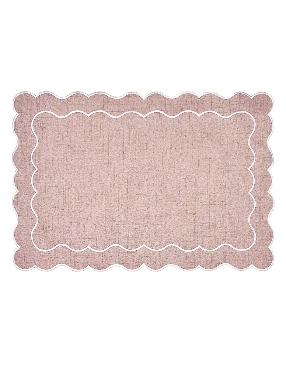 Mantel individual rectangular de poliéster Valentines