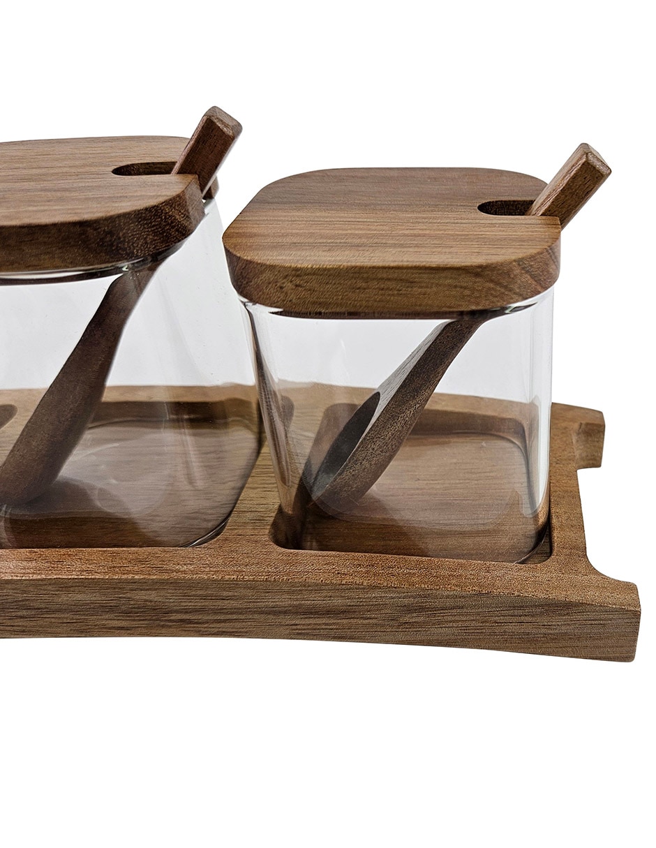 Set salsera con base de madera 170 ml 7