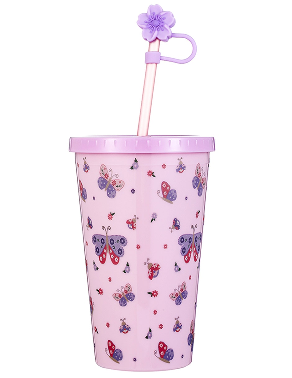 Vaso con tapa y popote Vaso con tapa y popote