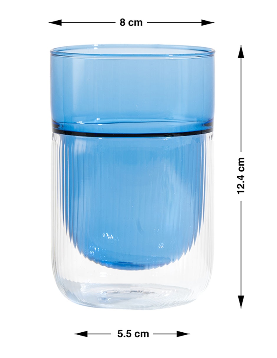 Vaso doble pared de vidrio