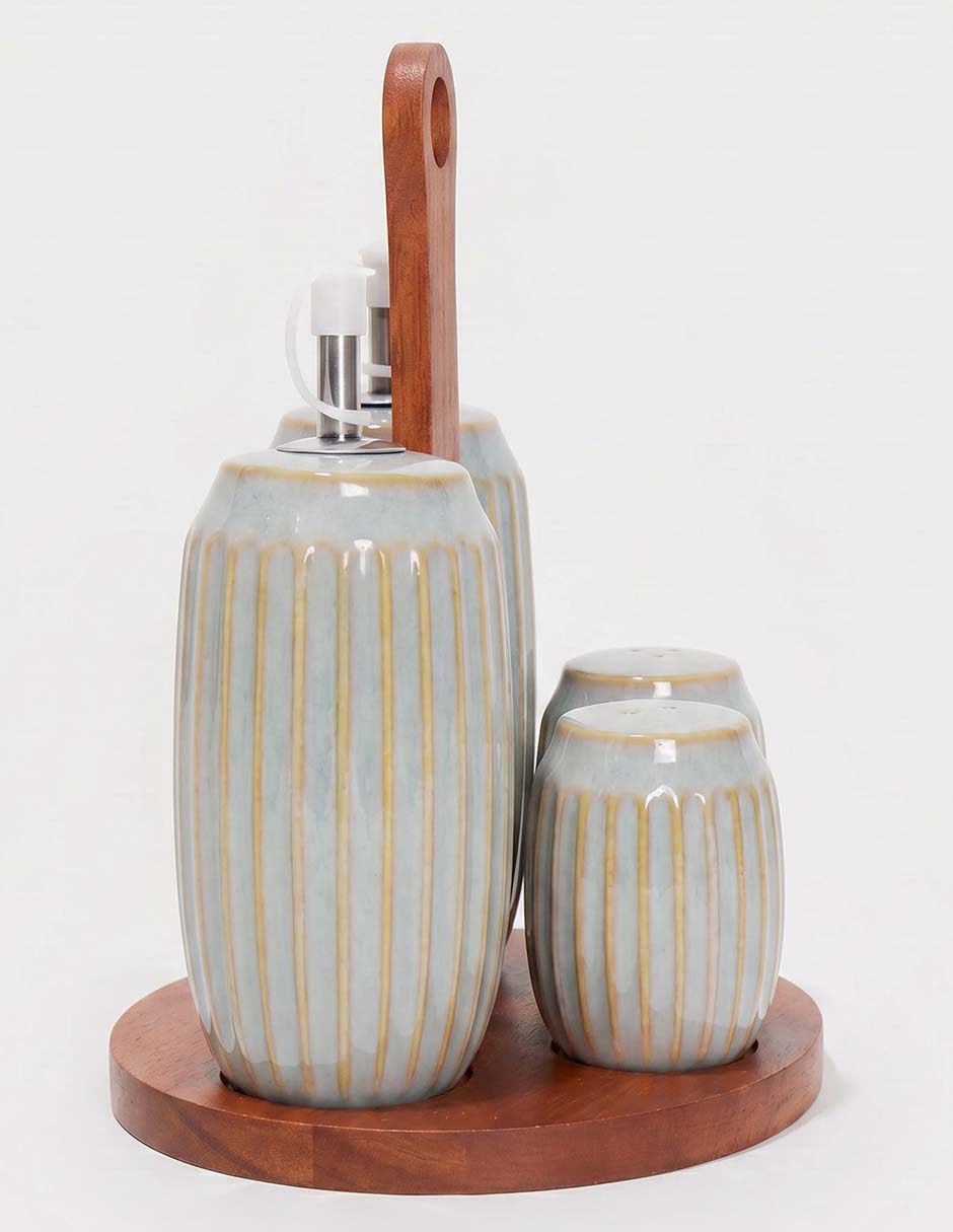 Set de aceite y vinagre de cerámica
