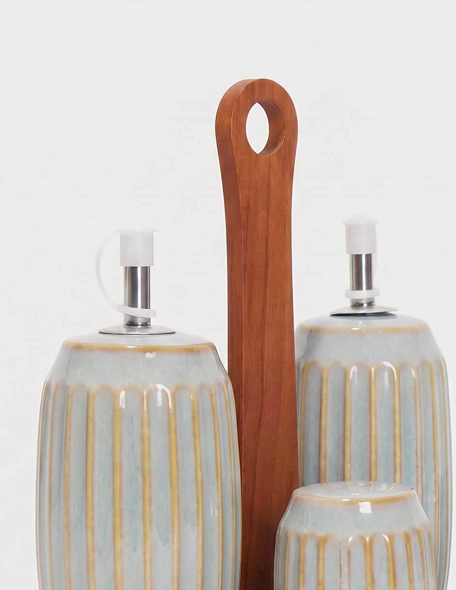 Set de aceite y vinagre de cerámica 3