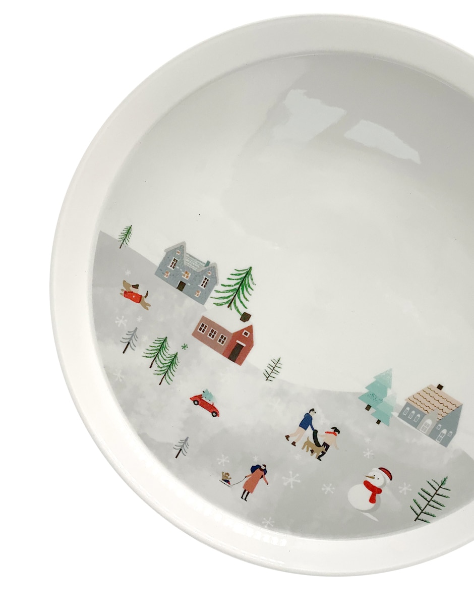 Plato postre Landscape de porcelana 4
