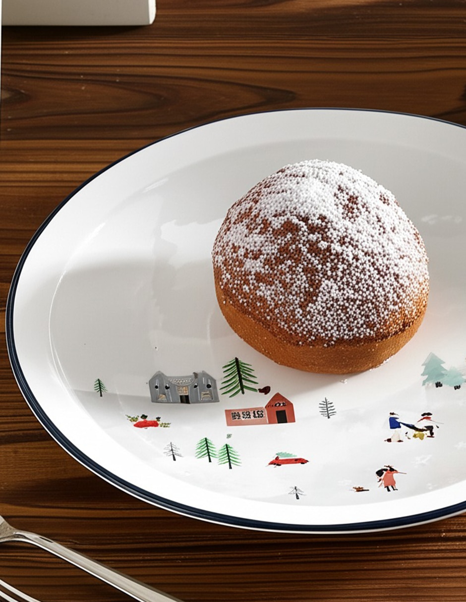 Plato postre Landscape de porcelana 5