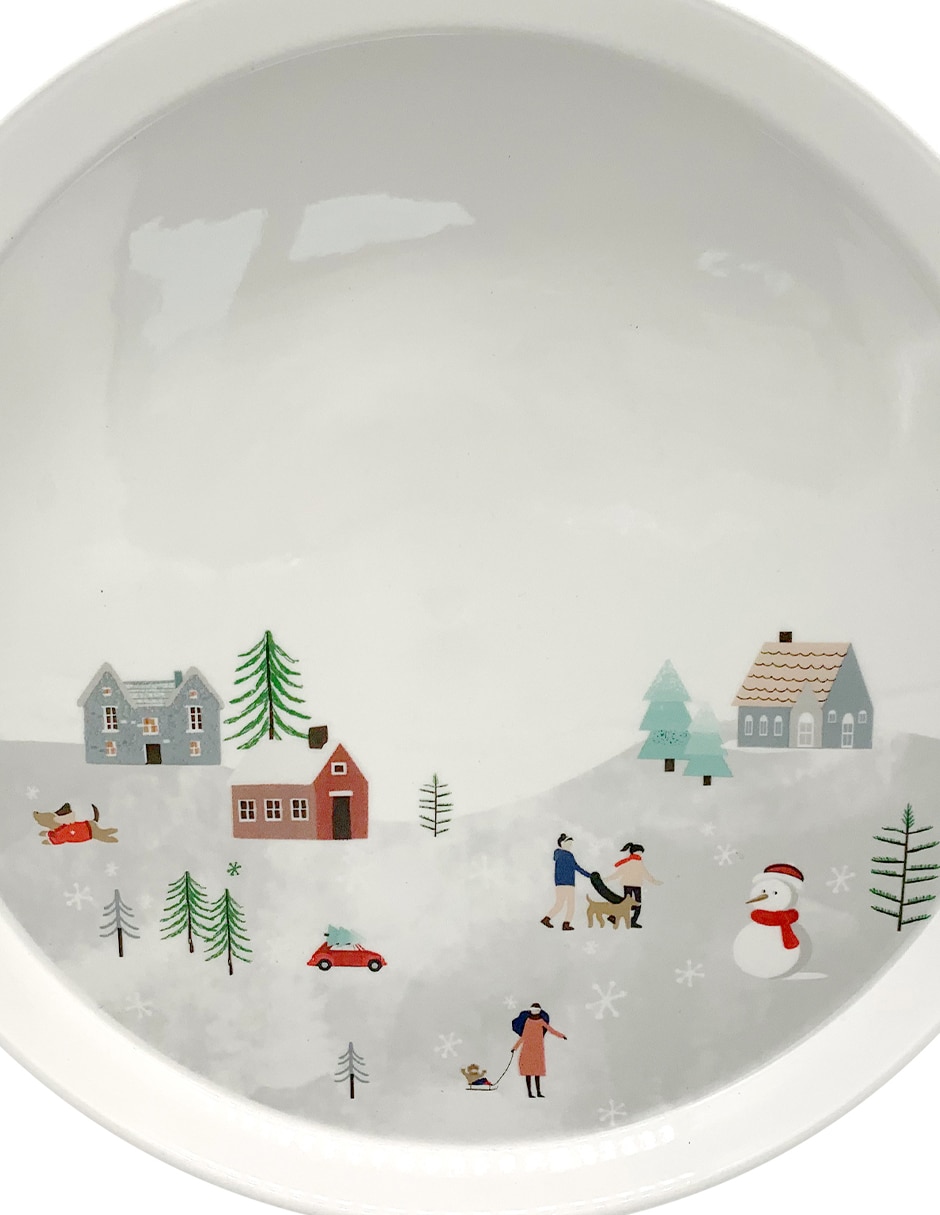 Plato trinche Landscape de porcelana 4