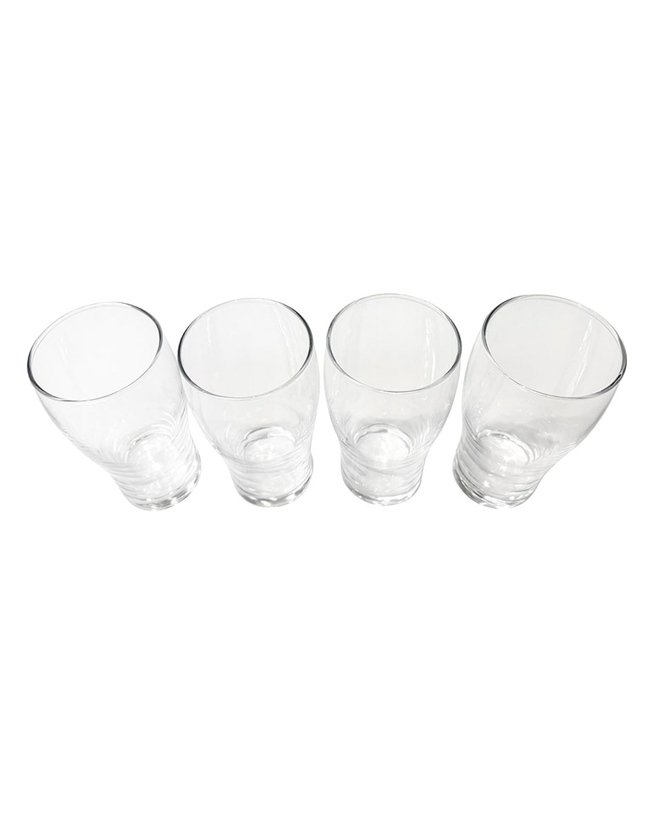 Vaso para cerveza de vidrio con 4 piezas