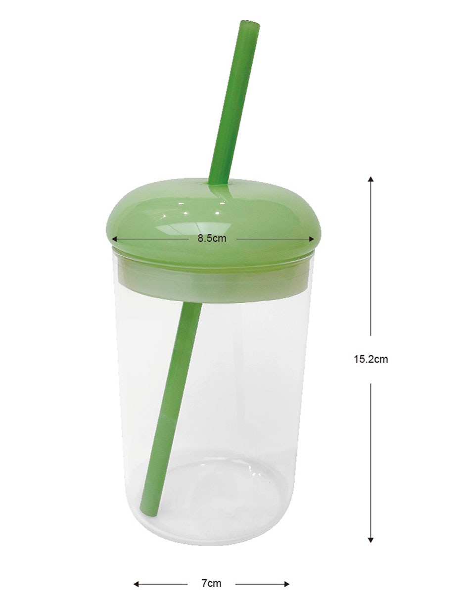 Set de vasos con tapa y popote con 3 piezas 5
