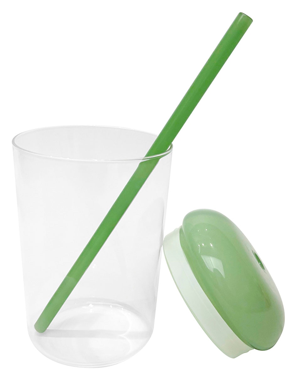 Set de vasos con tapa y popote con 3 piezas 3