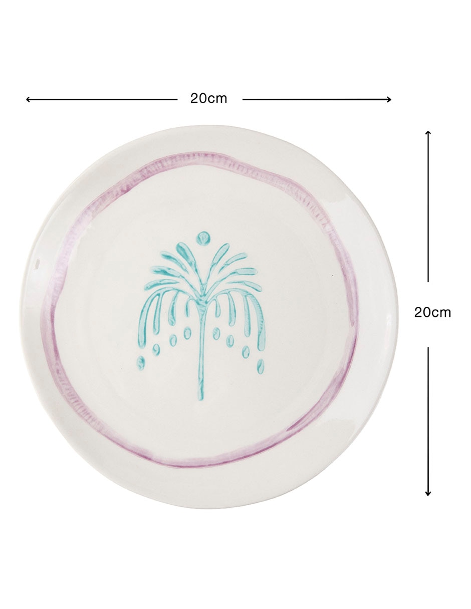 Plato ensalada Oasis Tropical de cerámica 4