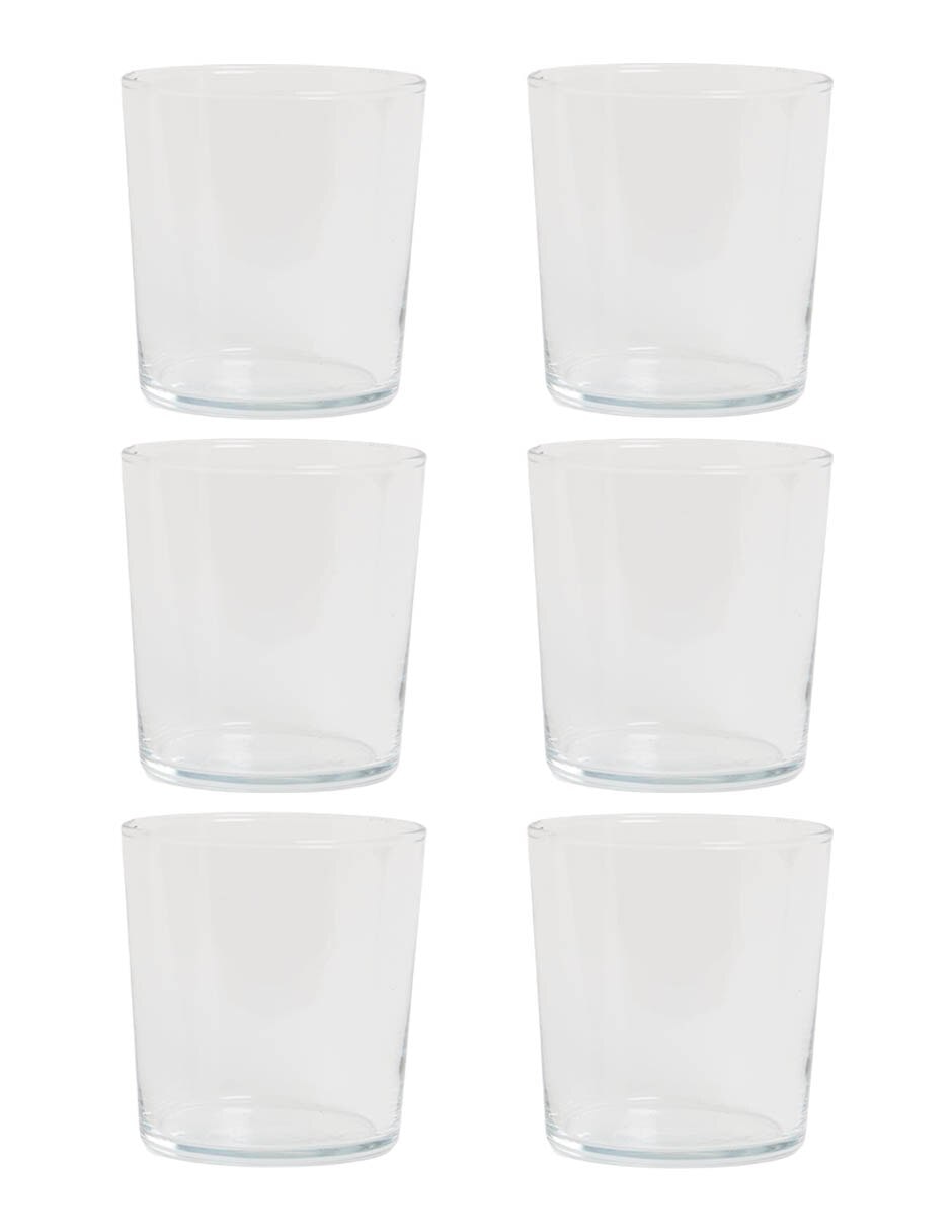 Set de vasos para agua de vidrio con 6 piezas