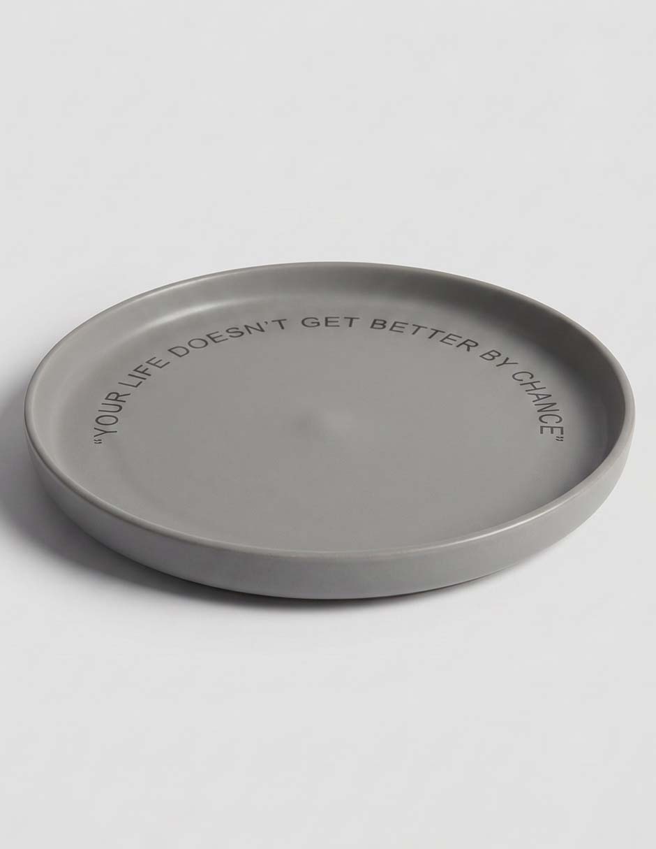 Plato trinche Affirmations de stoneware 1