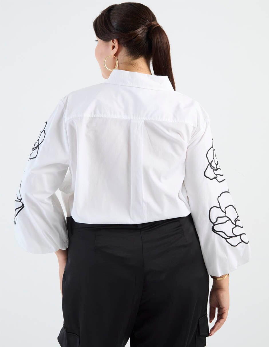Camisa karl lagerfeld paris de algodón manga larga para mujer