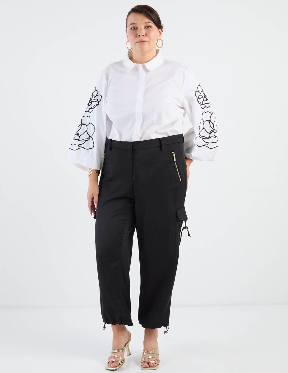 Camisa karl lagerfeld paris de algodón manga larga para mujer