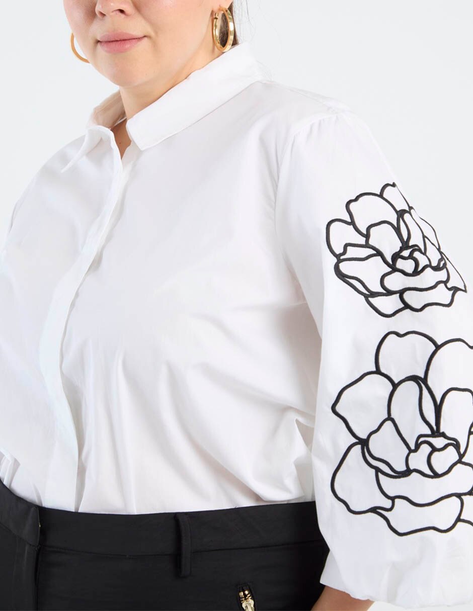 Camisa karl lagerfeld paris de algodón manga larga para mujer