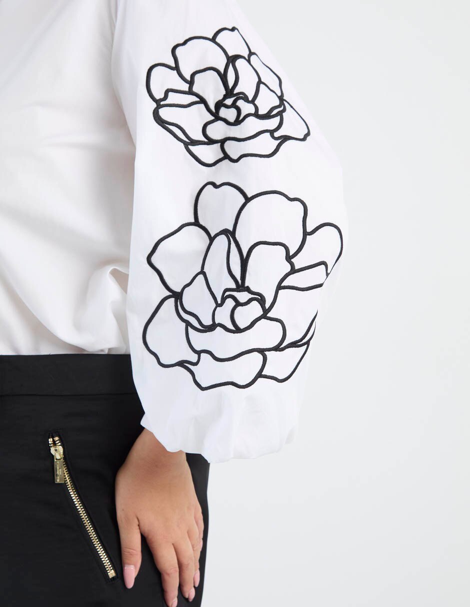 Camisa karl lagerfeld paris de algodón manga larga para mujer