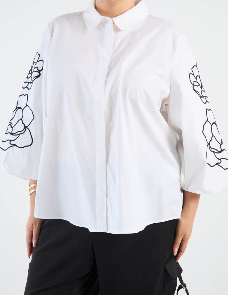 Camisa karl lagerfeld paris de algodón manga larga para mujer