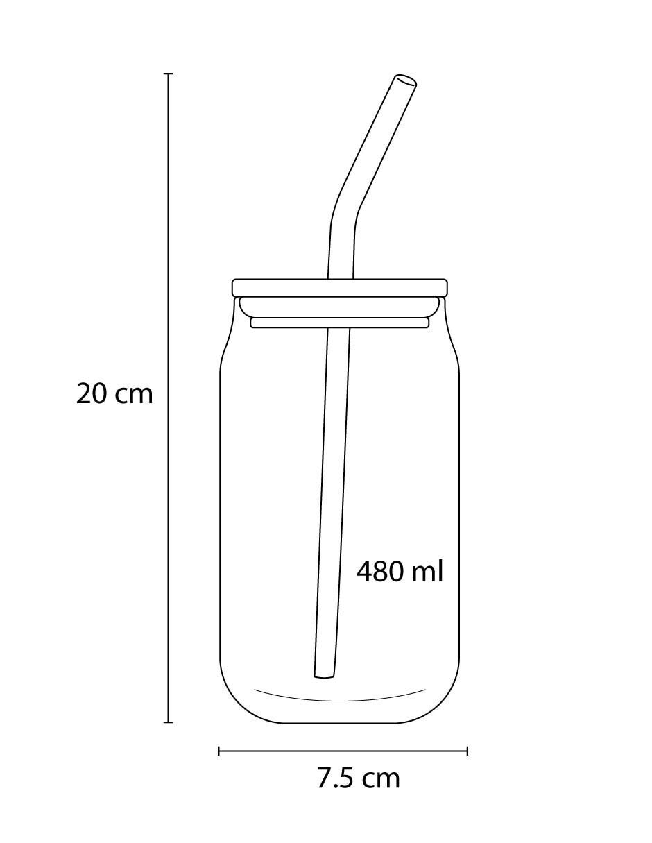 Vaso con tapa y popote Mundial México de vidrio 3