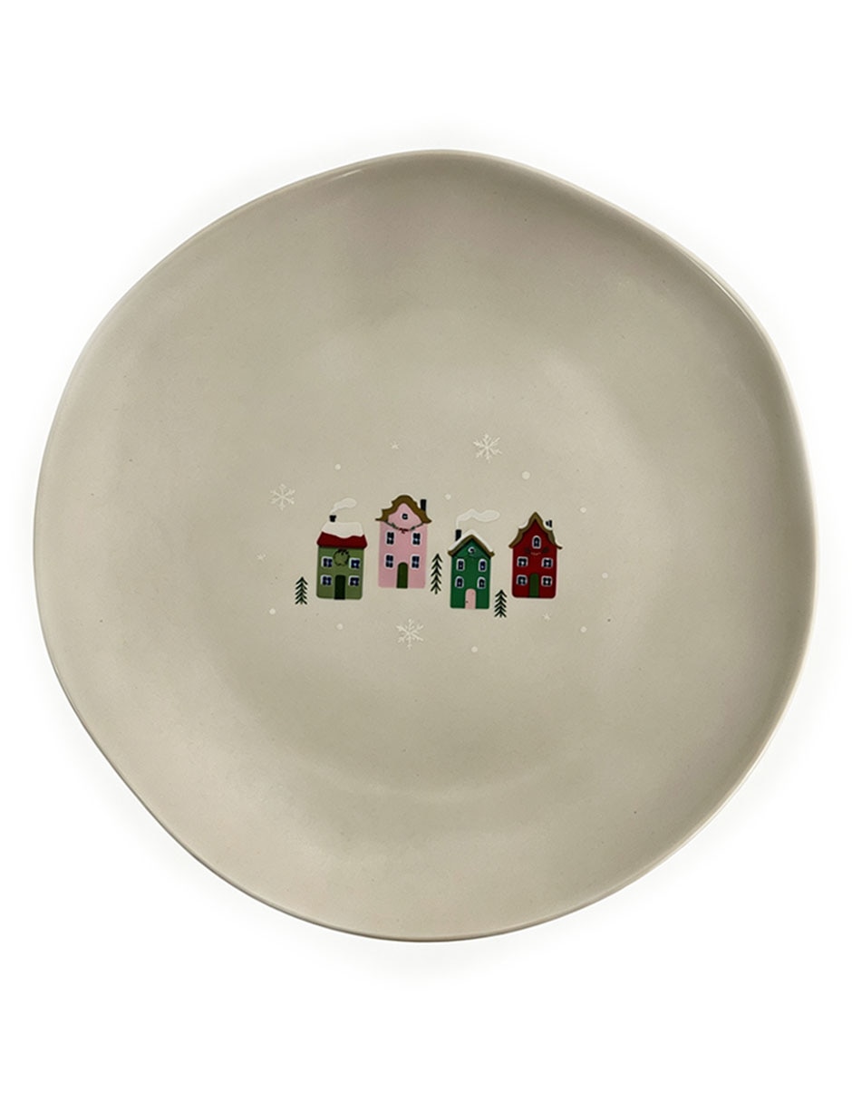 Plato ensalada navideño de cerámica