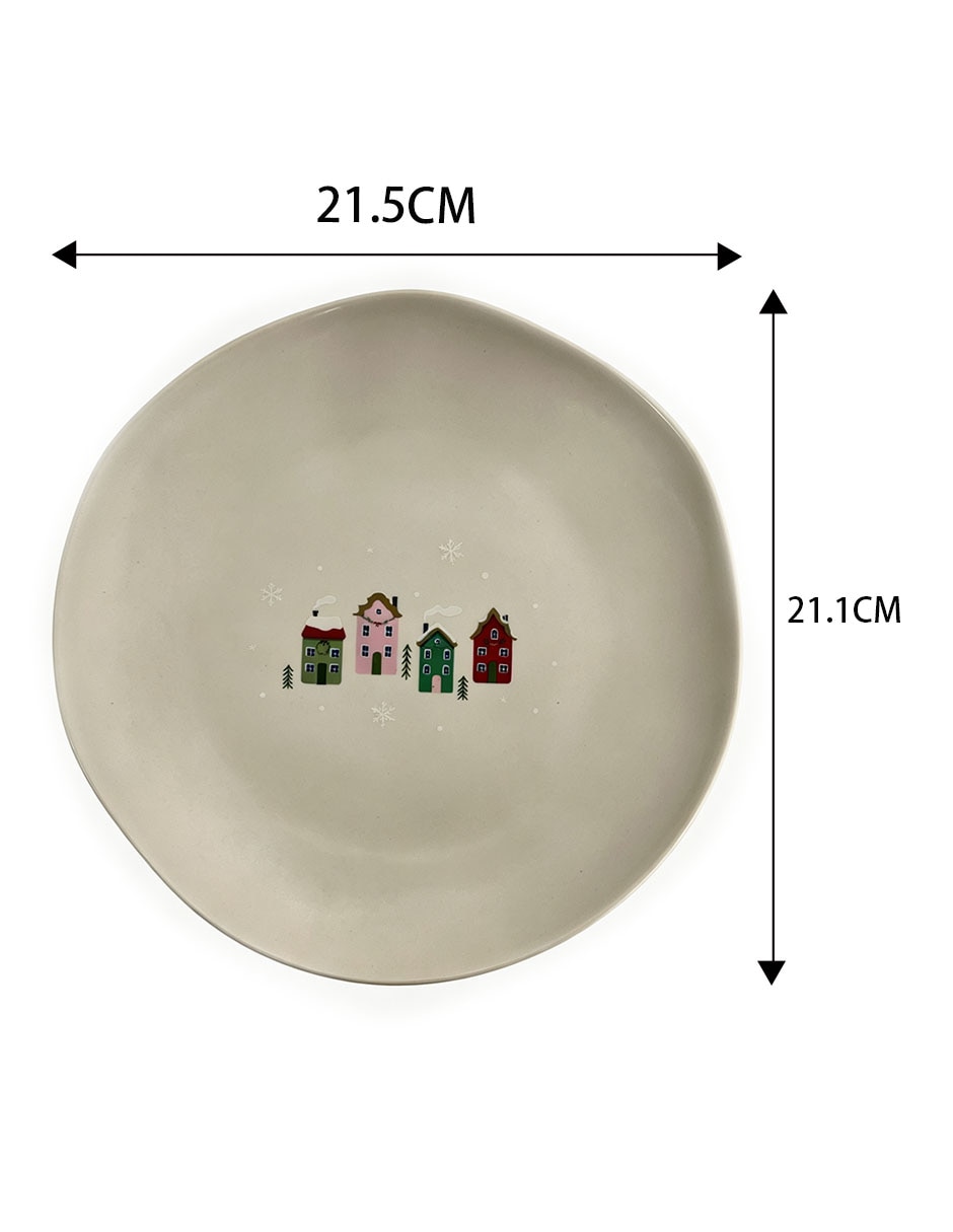 Plato ensalada navideño de cerámica 5