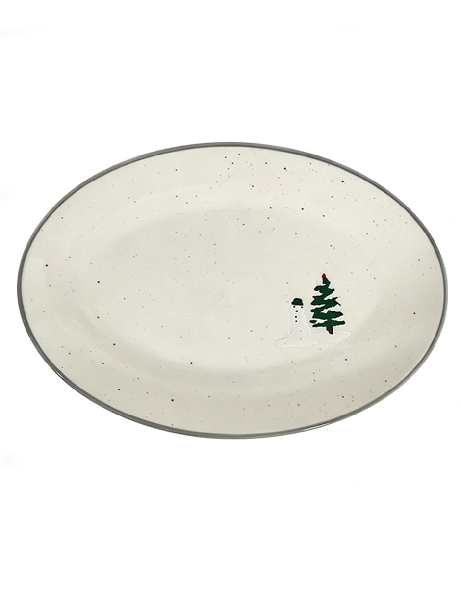 Plato ensalada navideño de cerámica