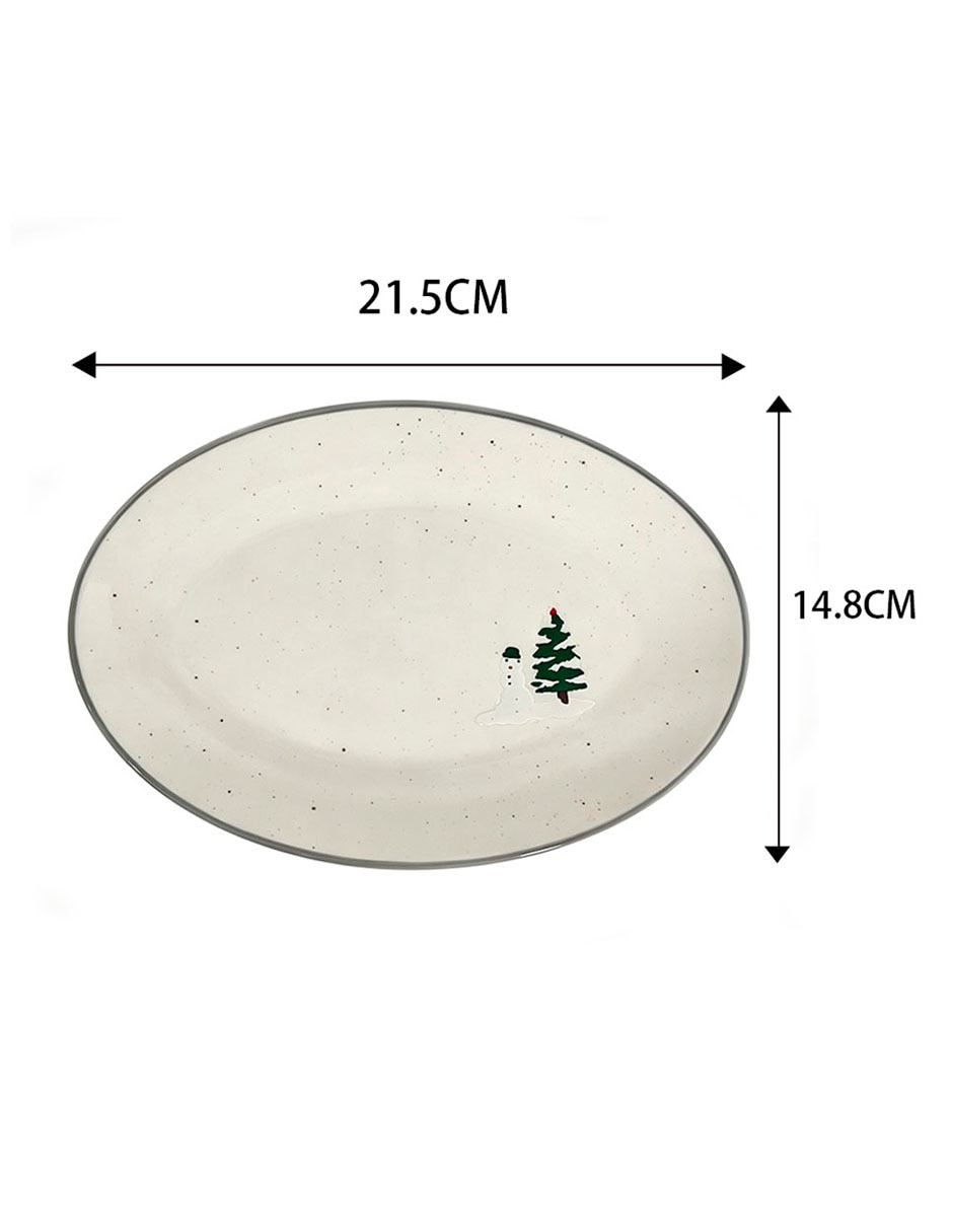 Plato ensalada navideño de cerámica 5