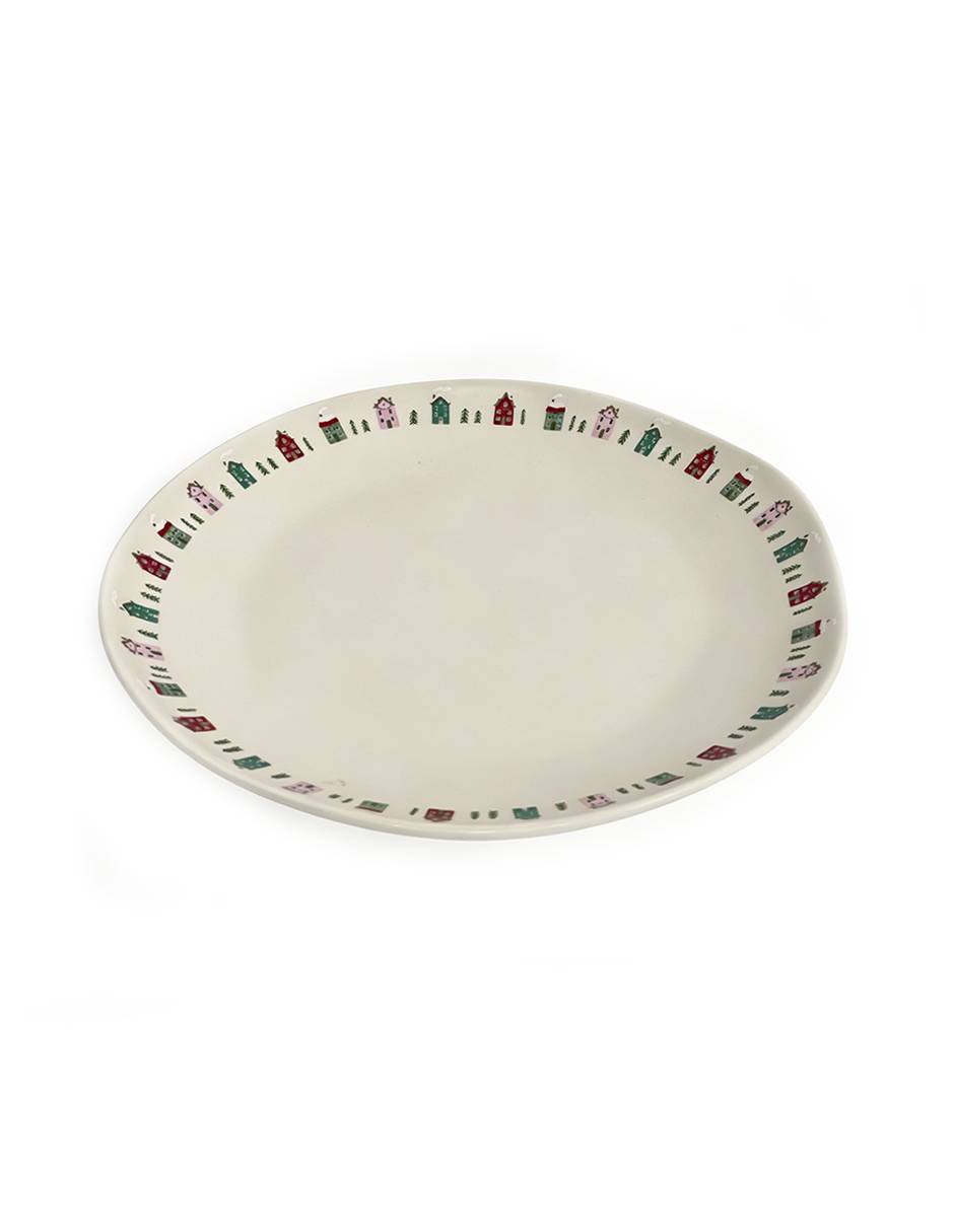 Plato trinche Pueblo Navideño de cerámica 2