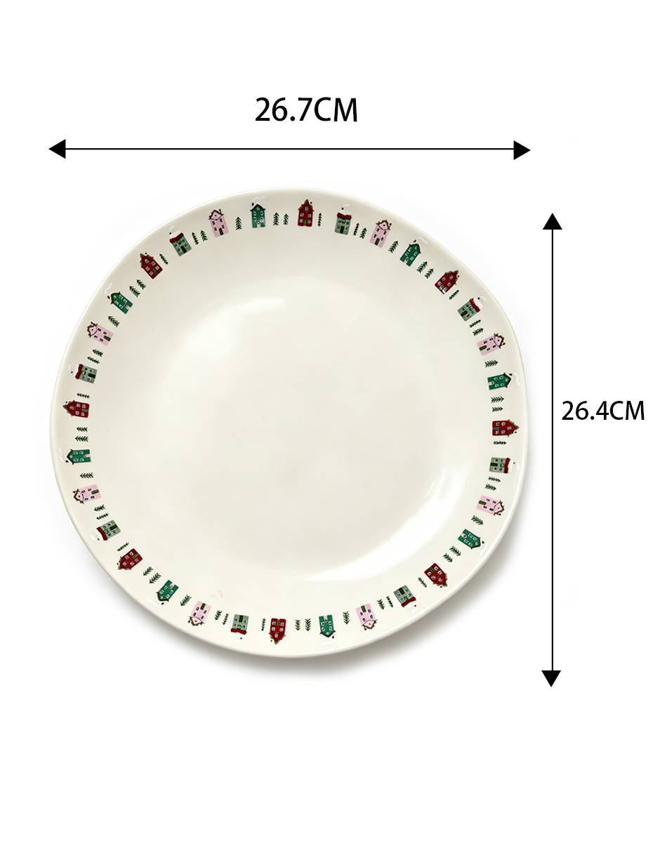 Plato trinche Pueblo Navideño de cerámica 5