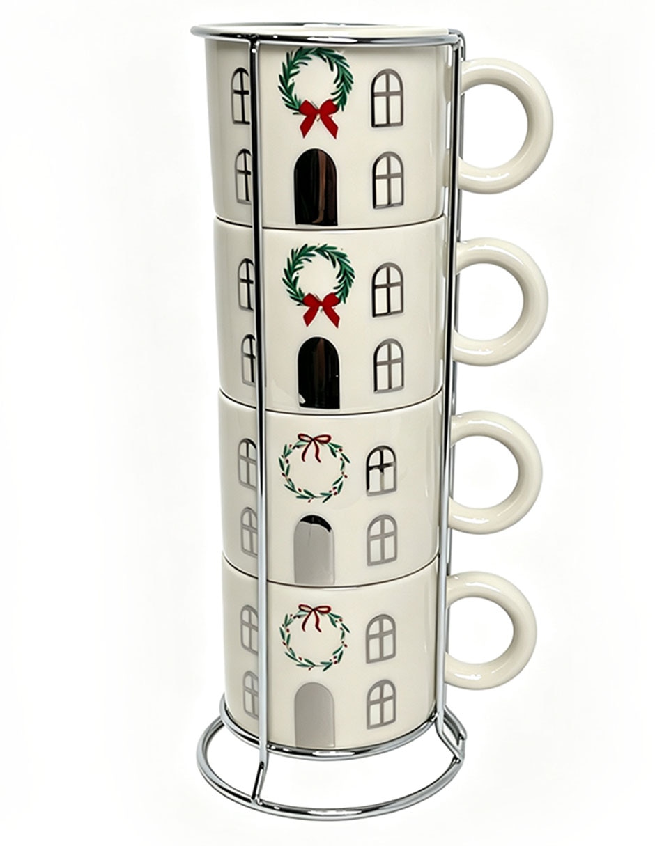 Set de tazas americana Merry Mugs 4 piezas