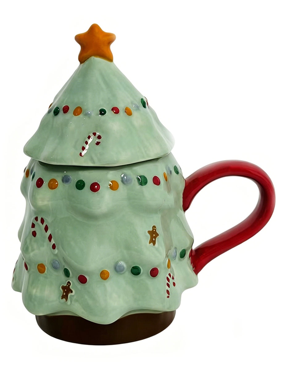 Taza navideña con tapa 1