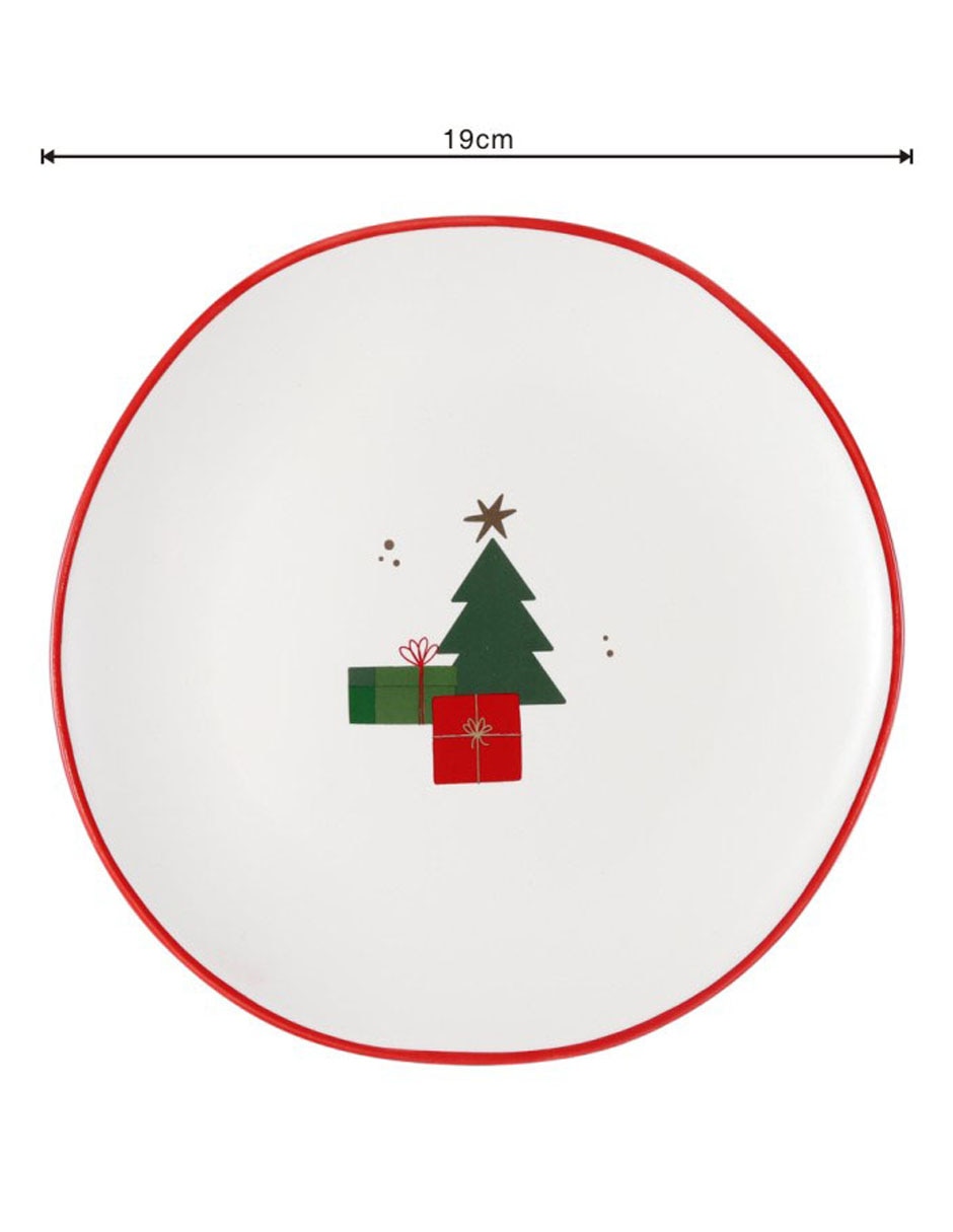 Plato ensalada navideño Merry Xmas de cerámica 4