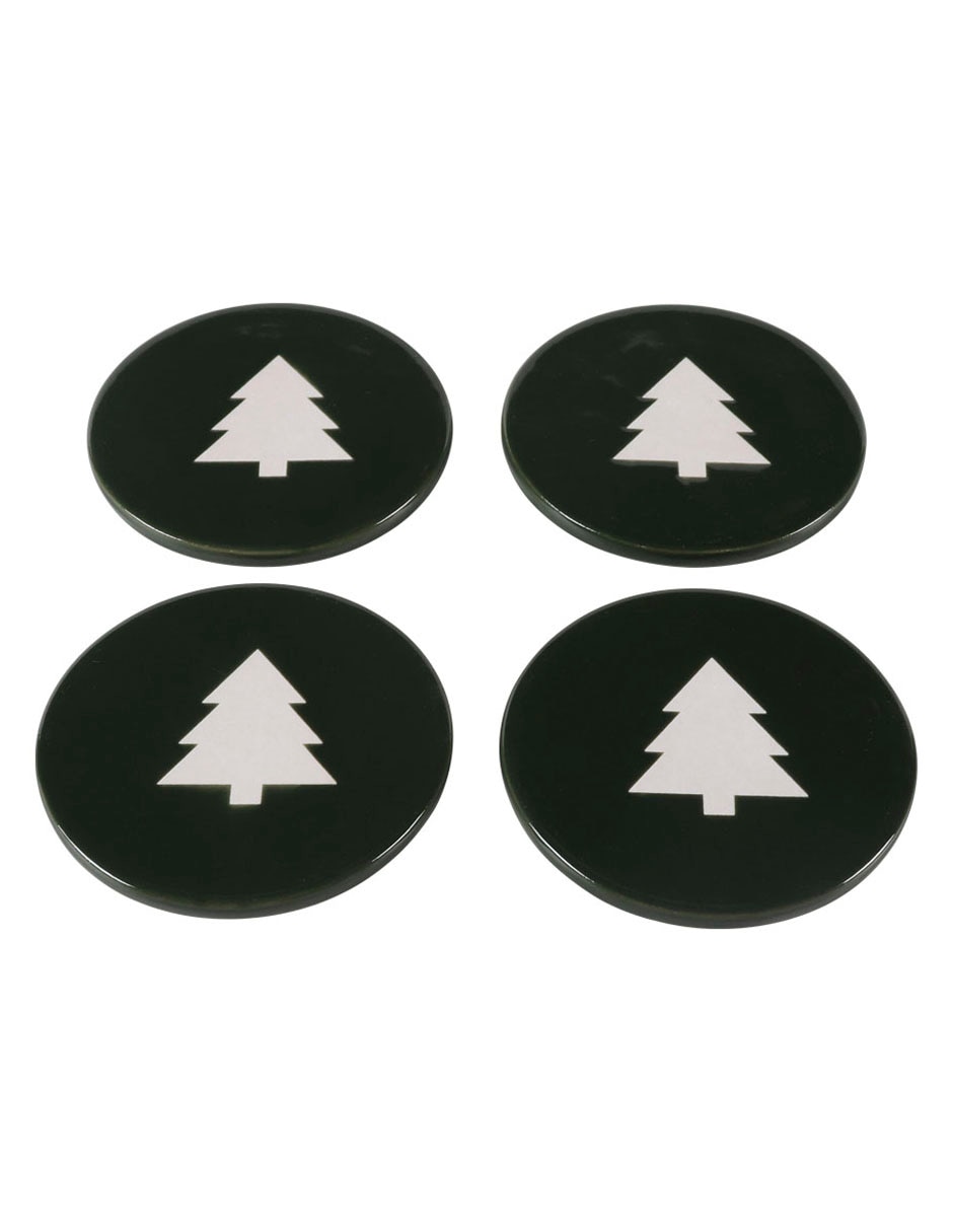 Set de portavasos navideño chricoster de cerámica 4 piezas 3