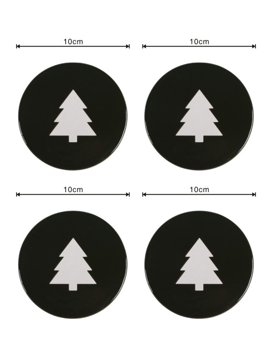 Set de portavasos navideño chricoster de cerámica 4 piezas 4