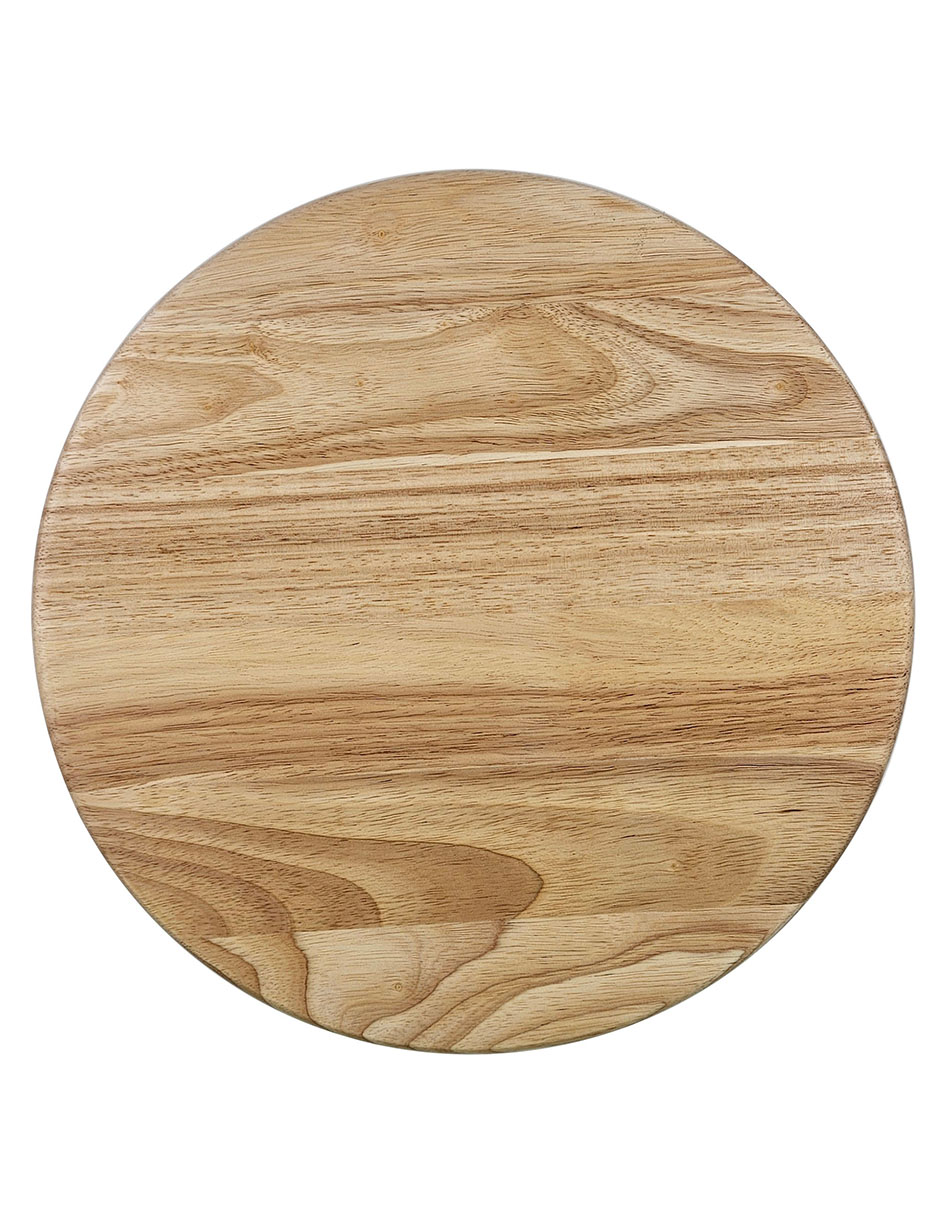 Charola giratoria de madera de caucho