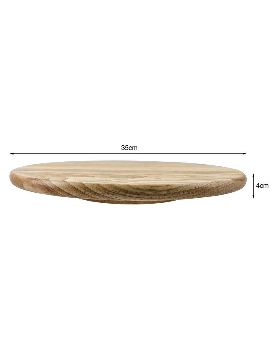 Charola giratoria de madera de caucho 8