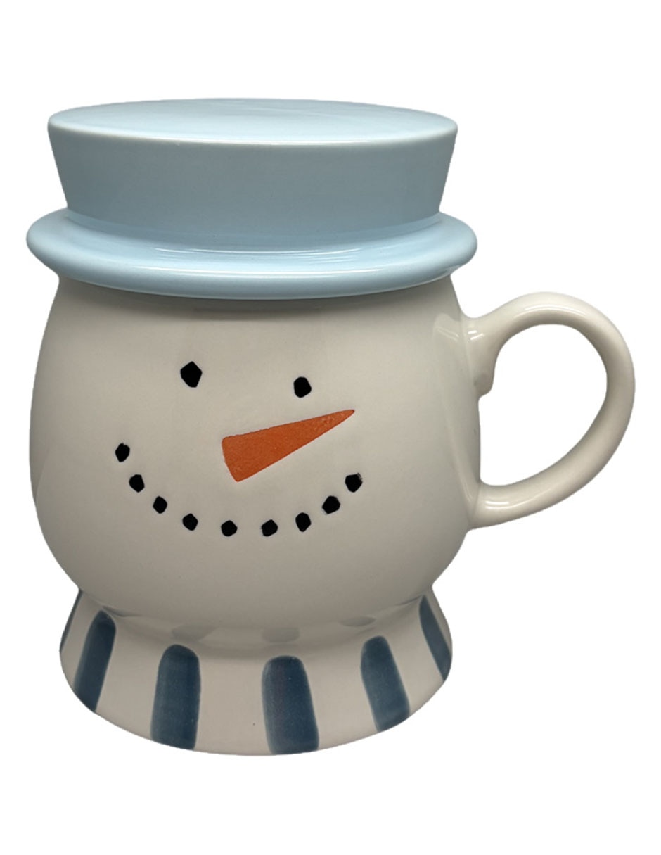 Taza con tapa snowmen 1